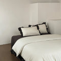 Bedding Set Fine Cotton Blend Ruffle Trim Wrinkle-Resistant