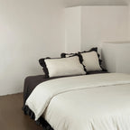 Bedding Set Fine Cotton Blend Ruffle Trim Wrinkle-Resistant