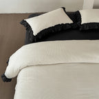 Bedding Set Fine Cotton Blend Ruffle Trim Wrinkle-Resistant