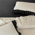Bedding Set Fine Cotton Blend Ruffle Trim Wrinkle-Resistant
