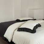 Bedding Set Fine Cotton Blend Ruffle Trim Wrinkle-Resistant