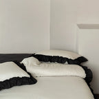 Bedding Set Fine Cotton Blend Ruffle Trim Wrinkle-Resistant