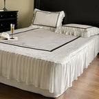 Bedding Set Floral Center Panel & Attached Bed Skirt
