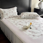 Bedding Set Floral Center Panel & Attached Bed Skirt