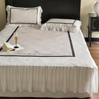 Bedding Set Floral Center Panel & Attached Bed Skirt