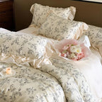 Bedding Set Floral Jacquard Cotton Percale 4-Piece