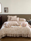 Bedding Set Floral Jacquard Cotton Percale 4-Piece