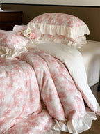 Bedding Set Floral Jacquard Cotton Percale 4-Piece