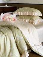 Bedding Set Floral Jacquard Cotton Percale 4-Piece