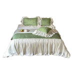Bedding Set Floral Print Cotton Blend Ruffled Bed Skirt