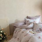 Bedding Set Floral Watercolor Wrinkle-Resistant 4-Piece