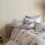 Bedding Set Floral Watercolor Wrinkle-Resistant 4-Piece