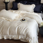 Bedding Set Four-Piece Cotton Satin Jacquard Ruffled & Lace