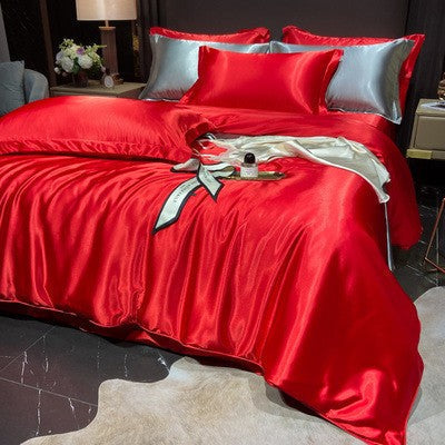 Bedding Set High-Count Silk Satin All-Season 4-Piece