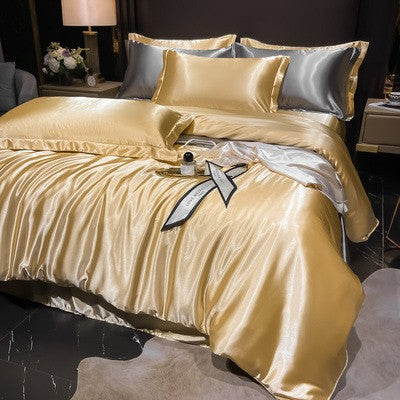 Bedding Set High-Count Silk Satin All-Season 4-Piece