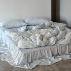 Bedding Set Integrated Bed Skirt Washed Tencel Satin
