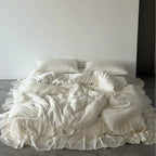 Bedding Set Integrated Bed Skirt Washed Tencel Satin