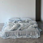 Bedding Set Integrated Bed Skirt Washed Tencel Satin
