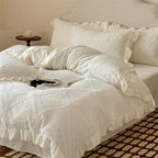 Bedding Set Jacquard Damask & Ruffle Trim