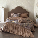 Bedding Set Jacquard Floral Flounce & Ruffle Trim 4 Piece