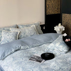 Bedding Set Jacquard Leaf Relief Lightly Quilted Reversible
