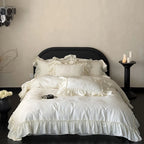 Bedding Set Jacquard Satin Ruffled Edge 4-Piece
