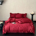 Bedding Set Jacquard Texture Ruffled Edge 4 Piece