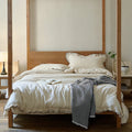Bedding Set Linen-Cotton Ruffled Edge Includes Throw Blanket