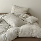 Bedding Set Linen-Cotton Striped Envelope Pillowcases