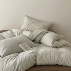 Bedding Set Linen-Cotton Striped Envelope Pillowcases