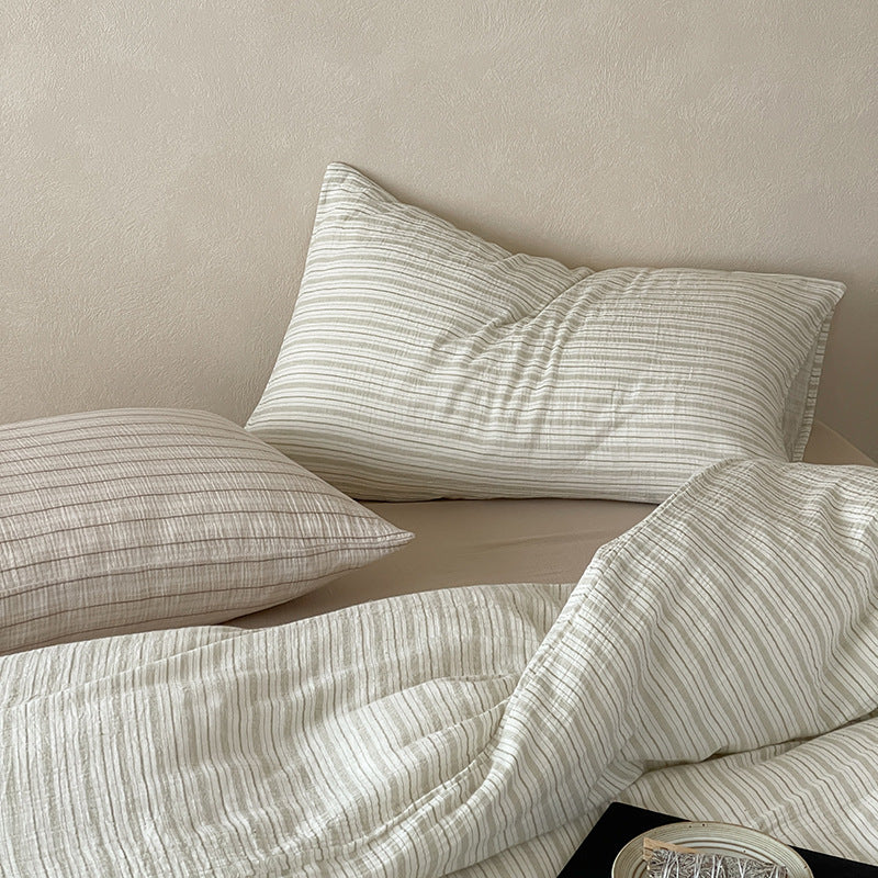 Bedding Set Linen-Look Breathable & Wrinkle-Resistant 4-Piece