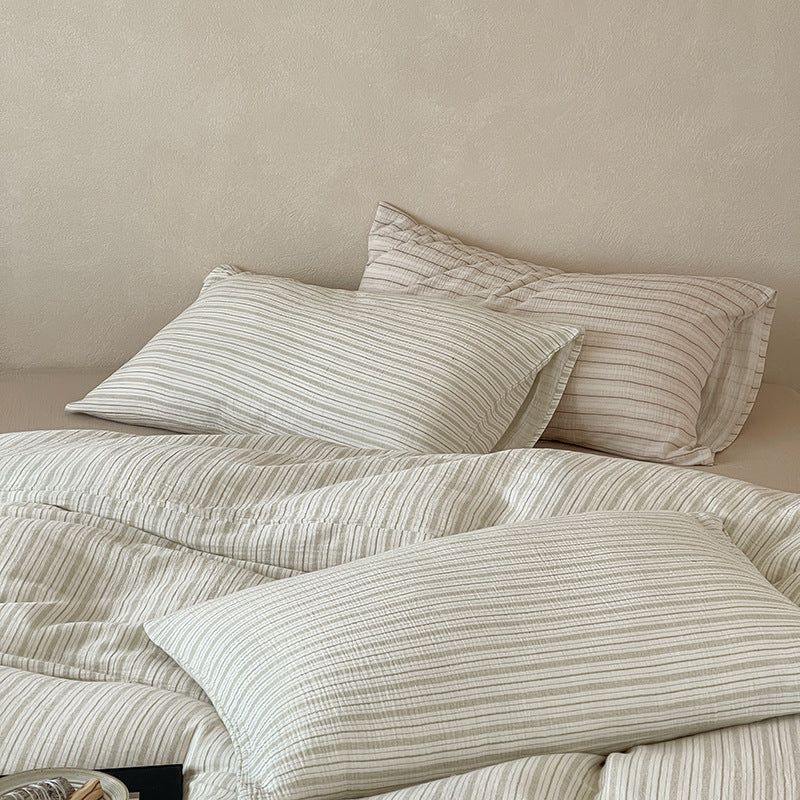 Bedding Set Linen-Look Breathable & Wrinkle-Resistant 4-Piece