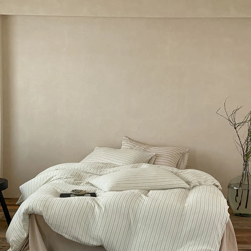 Bedding Set Linen-Look Breathable & Wrinkle-Resistant 4-Piece
