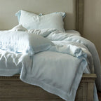 Bedding Set Linen-Look Cotton Breathable Piped Seams
