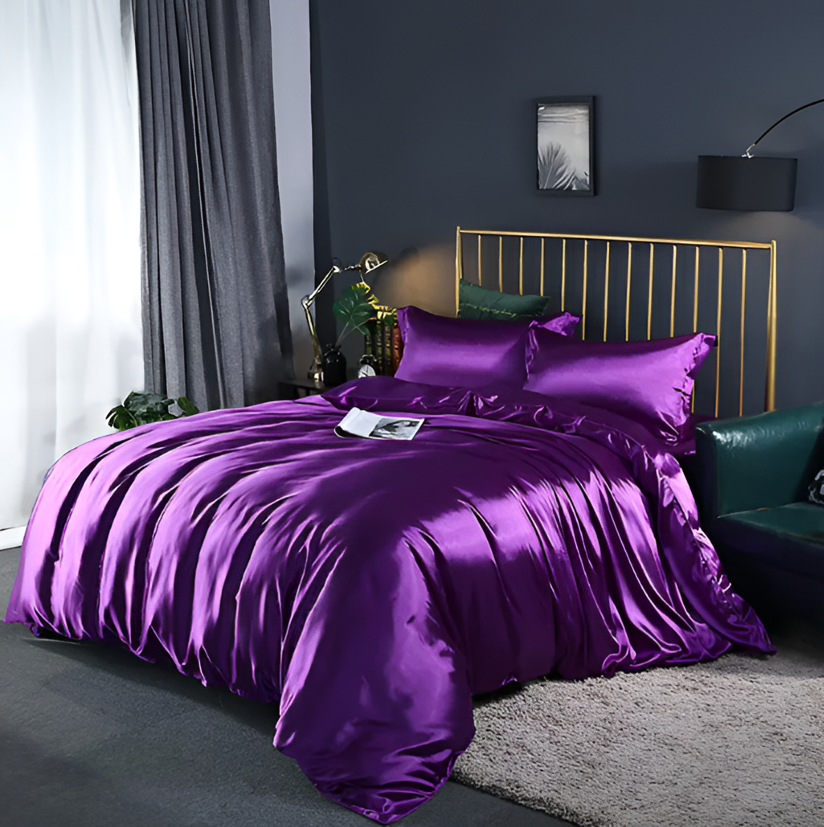 Bedding Set Mulberry Silk Hypoallergenic Cooling Includes 2 Pillowcases