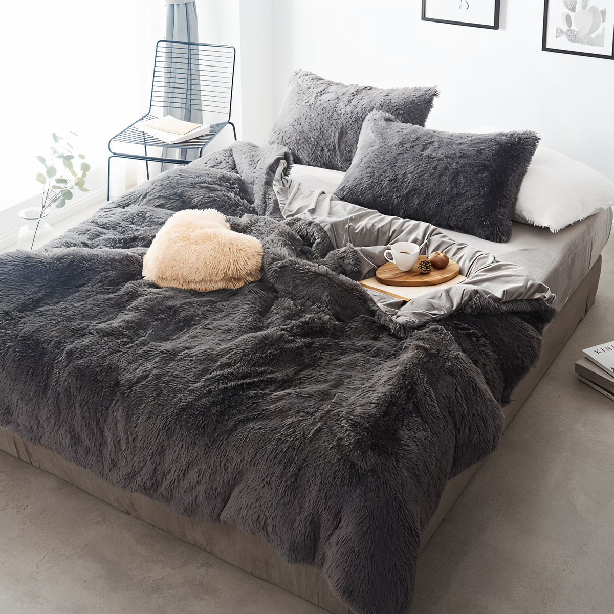 Bedding Set Plush Fleece Duvet Cover & 2 Pillowcases