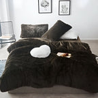 Bedding Set Plush Fleece Duvet Cover & 2 Pillowcases