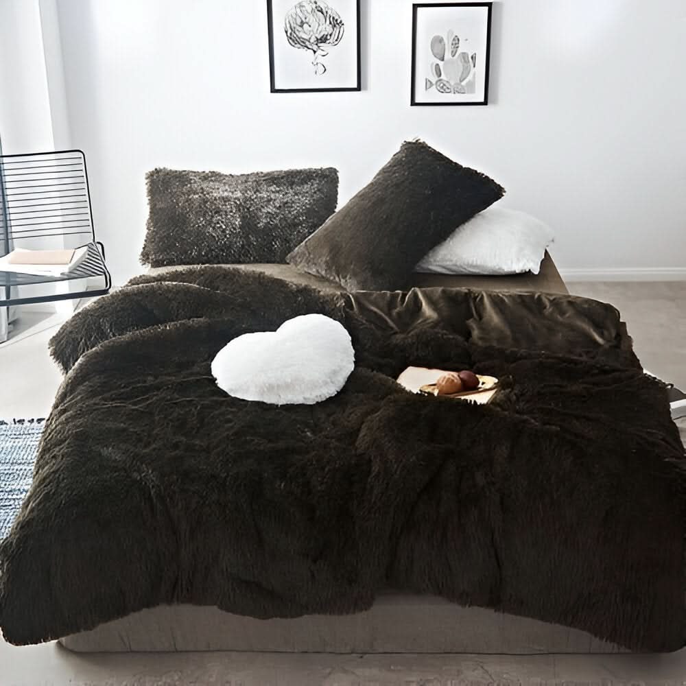 Bedding Set Plush Fleece Duvet Cover & 2 Pillowcases