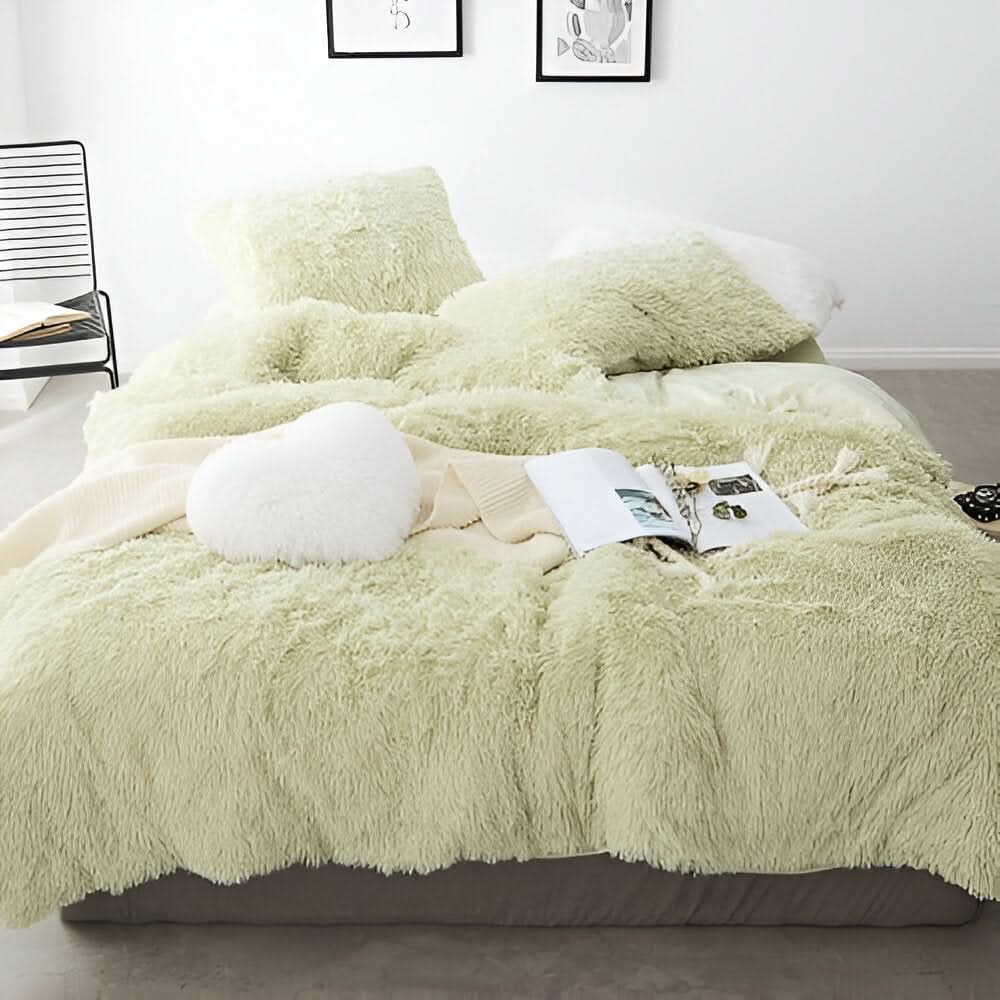 Bedding Set Plush Fleece Duvet Cover & 2 Pillowcases