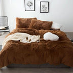 Bedding Set Plush Fleece Duvet Cover & 2 Pillowcases