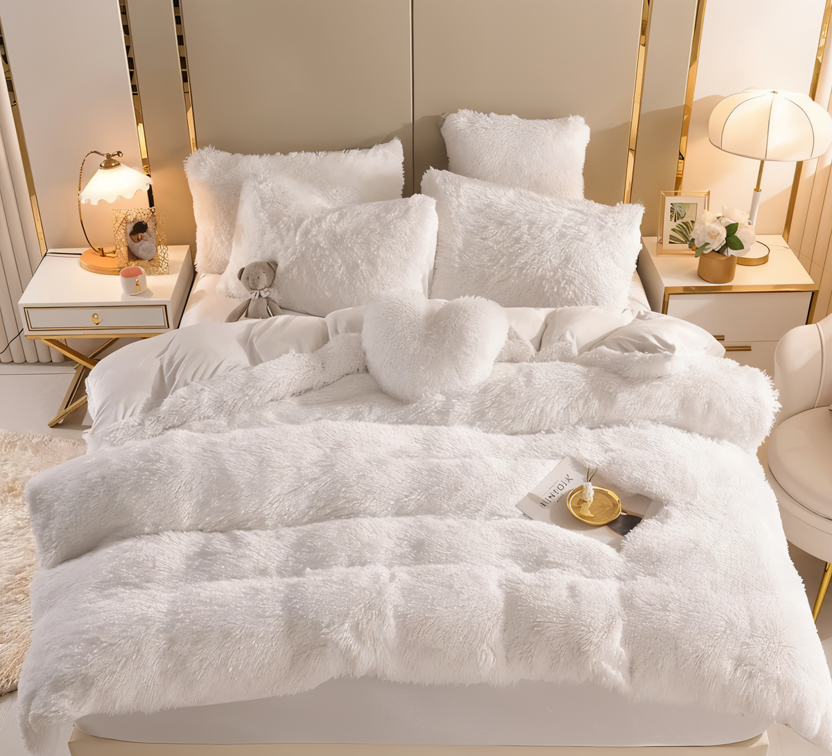 Bedding Set Plush Fleece Duvet Cover & 2 Pillowcases