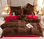 Bedding Set Plush Fleece Duvet Cover & 2 Pillowcases
