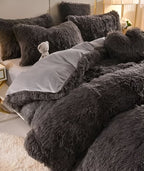 Bedding Set Plush Fleece Duvet Cover & 2 Pillowcases