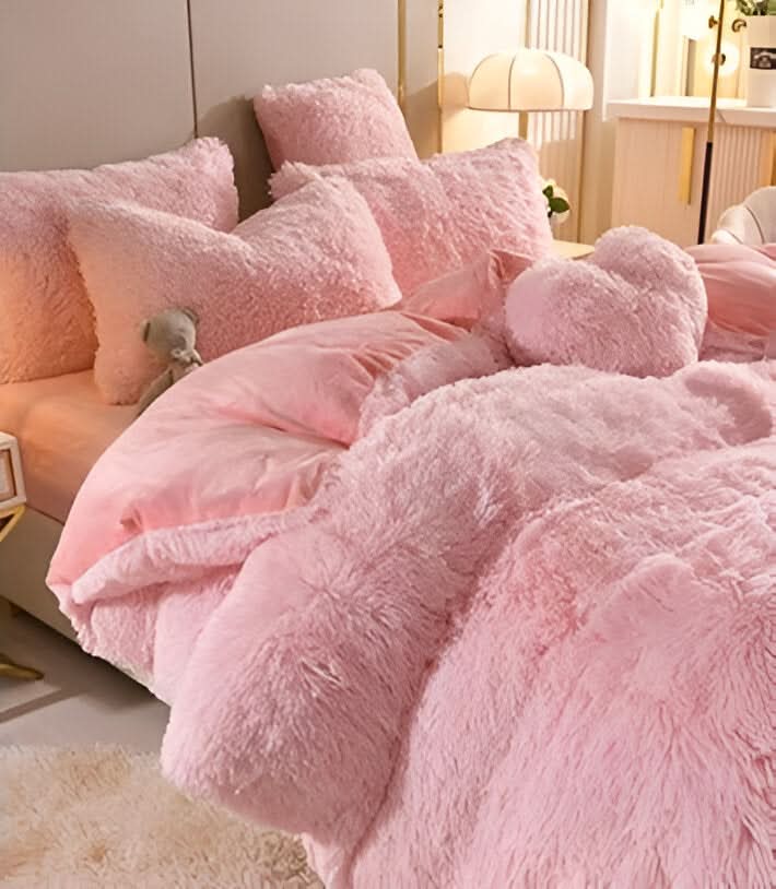 Bedding Set Plush Fleece Duvet Cover & 2 Pillowcases