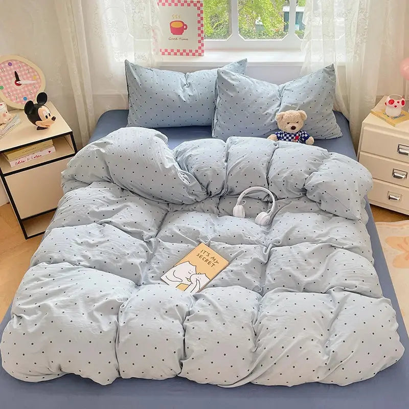 Bedding Set Pre-Washed Microfiber 4-Piece Wrinkle-Resistant