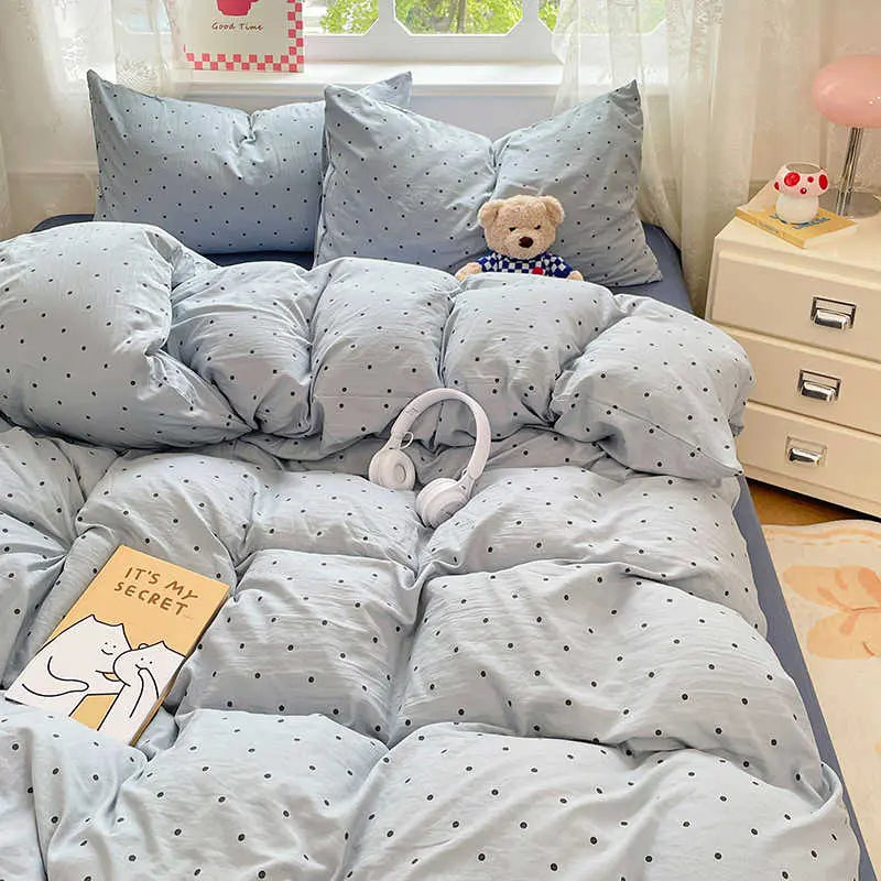 Bedding Set Pre-Washed Microfiber 4-Piece Wrinkle-Resistant