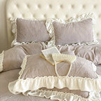 Bedding Set Quilted Jacquard Ruffle Trim