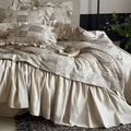 Bedding Set Quilted Patchwork & Gathered Bedskirt Machine Washable