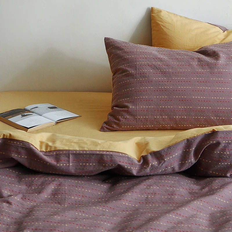 Bedding Set Reversible Breathable Cotton Blend Machine Washable