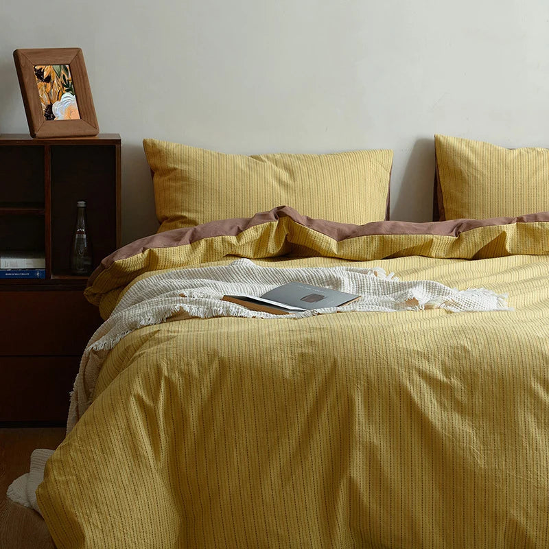 Bedding Set Reversible Breathable Cotton Blend Machine Washable